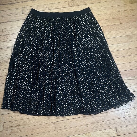 Vince Camuto NWT Plus Size Pleated Chiffon Maxi Skirt in Black and Gold Size 2X - Picture 2 of 7